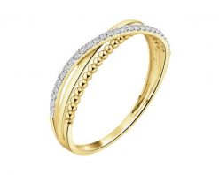 Pierścionek z żółtego złota z diamentami - 0,08 ct - próba 585. Żółte pierścionki Apart, z diamentem, złote. Za 1,759.00 zł.