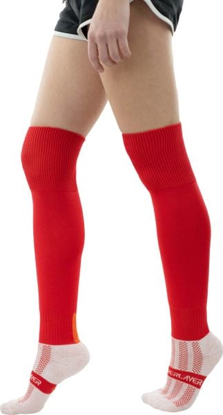 Podkolanówki Playerlayer Adult Scarlet Red. Czerwone skarpety 661, bez wzorów, z materiału. Za 94.99 zł.