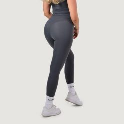 Legginsy damskie fitness z wysokim stanem NEO Iron. Szare legginsy GYMBEAM, s, bez wzorów, z elastanu, z podwyższonym stanem, długie. Za 112.90 zł.