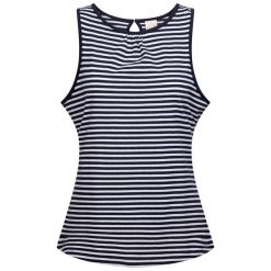 Vest Top Damski Paski Kelly. Niebieskie koszulki sportowe Trespass, bez wzorów, bez ramiączek. Za 73.99 zł.