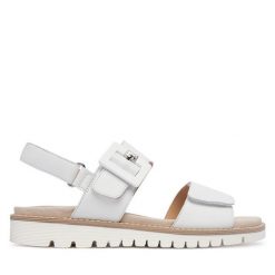 Sandały Ara. Białe sandały Ara, bez wzorów, sportowe, bez obcasa, na płaskiej podeszwie, bez zapięcia. Za 429.99 zł.