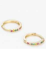 OR ÉCLAT Złote kolczyki-kreole "Créoles colored" z kryształami rozmiar: onesize. Żółte kolczyki OR ÉCLAT, z cyrkonią, złote. Za 630.99 zł.