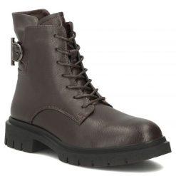 Skórzane botki damskie workery ciemny brąz Filippo DBT8018. Botki Filippo, bez wzorów, ze skóry, bez obcasa, bez zapięcia. Za 259.99 zł.