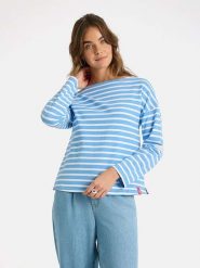 LIEBLINGSSTÜCK Bluza "Stine" w kolorze błękitno-białym rozmiar: 3XL. Białe bluzy LIEBLINGSSTÜCK, xl, bez wzorów, bez kaptura. Za 210.95 zł.