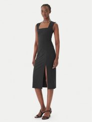 Patrizia Pepe Sukienka koktajlowa 2A3010/JZ26-K103 Czarny Regular Fit. Czarne sukienki Patrizia Pepe, bez wzorów, z syntetyku, wizytowe, bez kołnierzyka, bez ramiączek. Za 1,109.00 zł.