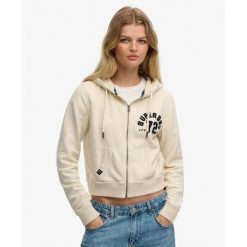 Kobieca klasyczna bluza z kapturem Superdry Athletic. Niebieskie bluzy Superdry, bez wzorów, z kapturem. Za 326.00 zł.