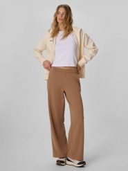 4F Szerokie spodnie dresowe damskie - beżowe XL. Brązowe spodnie dresowe 4f, s, bez wzorów, z bawełny. Za 159.99 zł.