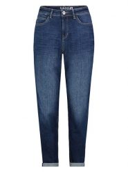 Sublevel Dżinsy - Mom fit - w kolorze granatowym rozmiar: XS. Niebieskie jeansy Sublevel, xs, z aplikacjami. Za 109.78 zł.