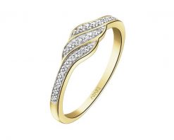 Pierścionek z żółtego złota z diamentami - 0,06 ct - próba 375. Żółte pierścionki Apart, z diamentem, złote. Za 1,159.00 zł.