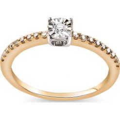 Zjawiskowy Pierścionek Złoty - złoto 333, Brylant 0,02ct,diament 0,13ct. Żółte pierścionki W.KRUK, z brylantem, złote. Za 1,490.00 zł.