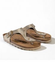 BACKSUN Japonki "Singapore" w kolorze złotym rozmiar: 39. Żółte klapki Backsun, bez wzorów, z materiału, z otwartym noskiem, bez obcasa. Za 148.26 zł.