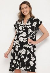 Czarna Bawełniana Sukienka o Kroju Oversize w Kwiaty Liralea. Czarne sukienki Born2be, na co dzień, l, bez wzorów, z bawełny, klasyczne, bez kołnierzyka, bez ramiączek, midi, oversize. Za 39.99 zł.