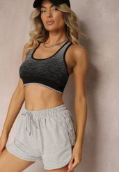 Jasnoszare Szorty Dresowe z Dodatkiem Bawełny High Waist Florazen. Szare szorty Renee, bez wzorów, z bawełny, eleganckie, z podwyższonym stanem. Za 24.99 zł.