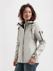 TRAVELIN' Kurtka softshellowa "Malika" w kolorze kremowym rozmiar: 3XL. Brązowe kurtki sportowe Travelin', s, z aplikacjami, z polaru, bez kaptura, outdoorowe. Za 259.74 zł.