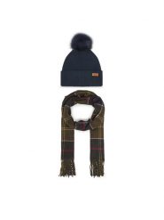 Barbour Zestaw Szalik i Czapka Dover LGS0054TN11 Granatowy. Niebieskie czapki Barbour, bez wzorów, z materiału. Za 359.99 zł.