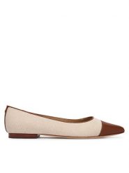 LAUREN RALPH LAUREN Baleriny 802P10530003 Beżowy. Brązowe baleriny Lauren Ralph Lauren, bez wzorów, z materiału, bez obcasa. Za 689.99 zł.
