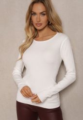 Biały Sweter z Wiskozą i Modalem w Klasycznym Stylu Nalissea. Białe swetry Renee, na jesień, m, bez wzorów, ze skóry, bez ramiączek. Za 54.99 zł.