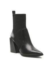 Aldo Botki Ganina 16310132 Czarny. Czarne botki Aldo, bez wzorów, ze skóry, bez obcasa, na słupku, bez zapięcia. Za 669.99 zł.