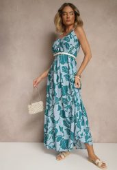 Niebieska Wiskozowa Sukienka o Rozkloszowanym Kroju na Cienkich Ramiączkach Sepalina. Niebieskie sukienki Renee, na co dzień, na lato, l, bez wzorów, z wiskozy, eleganckie, bez kołnierzyka, bez ramiączek, maxi, kopertowe. Za 54.99 zł.