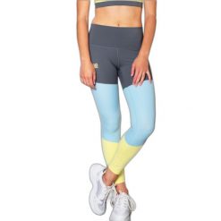 Legginsy trójkolorowe damskie Snap Climbing. Niebieskie legginsy SNAP CLIMBING, s, bez wzorów. Za 323.50 zł.
