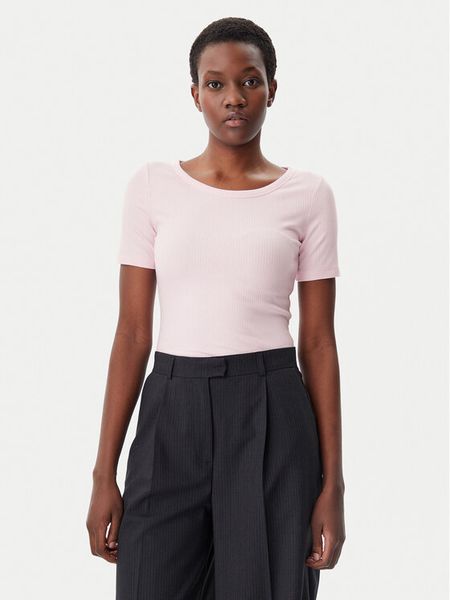 Tommy Hilfiger T-Shirt WW0WW37866 Różowy Slim Fit. Czerwone t-shirty TOMMY HILFIGER, s, bez wzorów, z wiskozy, bez kołnierzyka, bez ramiączek. Za 149.99 zł.