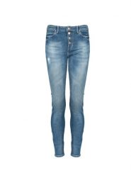 Guess Jeansy "Skinny" | W1YA28 D46AC | Kobieta | Niebieski. Niebieskie jeansy Guess, z aplikacjami, z podwyższonym stanem. W wyprzedaży za 299.00 zł.