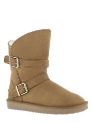 ISLAND BOOT Botki zimowe "Candace" w kolorze jasnobrązowym rozmiar: 38. Brązowe botki Island Boot, na zimę, bez wzorów, z materiału, bez obcasa, bez zapięcia. Za 130.19 zł.