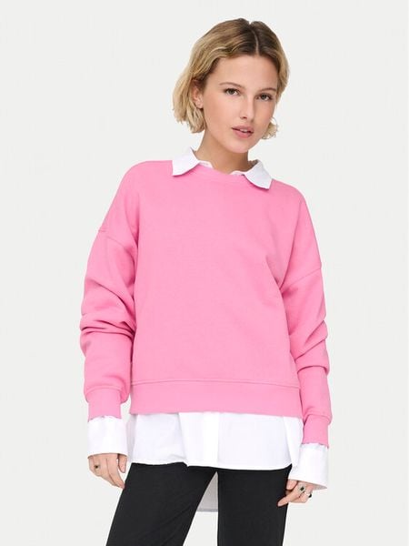 ONLY Bluza Best 15338727 Różowy Regular Fit. Czerwone bluzy Only, s, bez wzorów, z bawełny, bez kaptura. Za 79.99 zł.