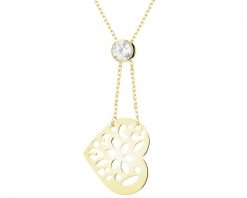 Złoty naszyjnik z cyrkonią - serce. Żółte naszyjniki Apart, z cyrkonią, złote. Za 1,839.00 zł.