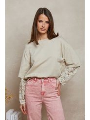 Plume Bluza "Reyne" w kolorze beżowym rozmiar: M. Brązowe bluzy Plume, m, bez wzorów, z koronki, bez kaptura. Za 140.86 zł.