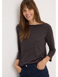 Cecil Koszulka w kolorze czarno-brązowym rozmiar: M. Czarne bluzki Cecil, m, bez wzorów, bez kołnierzyka, bez ramiączek. Za 65.69 zł.