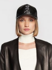 Patrizia Pepe Czapka 8F1650/E005-K103 Czarny. Czarne czapki Patrizia Pepe, bez wzorów, ze skóry. Za 449.99 zł.