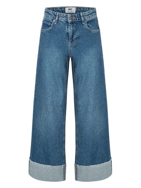 MAC Dżinsy "Nevada" - Comfort fit - w kolorze niebieskim rozmiar: 40. Niebieskie jeansy MAC, z aplikacjami, z podwyższonym stanem. Za 273.45 zł.