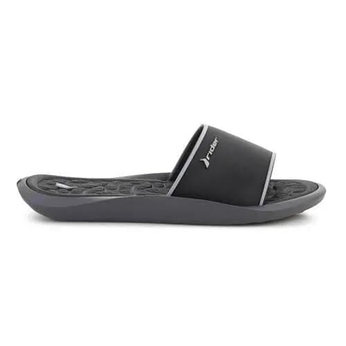 Klapki damskie Rider Flow. Czarne klapki Rider, bez wzorów, z materiału, bez obcasa. Za 189.99 zł.