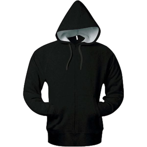 Bluza z kapturem i kieszeniami kangurowymi Kariban. Czarne bluzy KARIBAN, s, bez wzorów, z bawełny, z kapturem. Za 223.50 zł.
