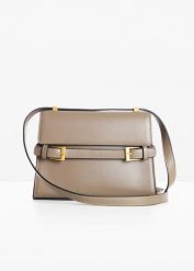 Mała torebka na ramię z ozdobną sprzączką. Brązowe torby na ramię bonprix, bez wzorów, eleganckie, na ramię, małe, bez dodatków. Za 107.99 zł.
