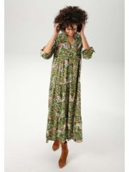 Aniston Sukienka w kolorze zielonym rozmiar: 40. Zielone sukienki Aniston, bez wzorów, z wiskozy, bez kołnierzyka, bez ramiączek, maxi. Za 224.52 zł.