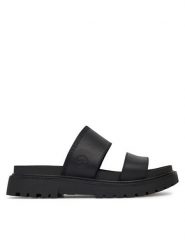 Timberland Klapki Clairemont Way TB0A63NGW021 Czarny. Czarne klapki Timberland, bez wzorów, ze skóry, bez obcasa. Za 259.99 zł.