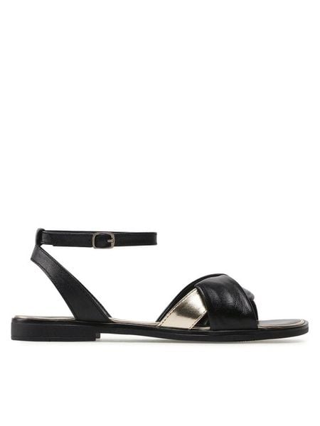 Lasocki Sandały WI23-FOXI-33 Czarny. Czarne sandały Lasocki, bez wzorów, ze skóry, bez obcasa, na płaskiej podeszwie, bez zapięcia. Za 169.99 zł.