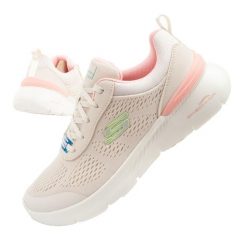 Buty sportowe sneakersy damskie Skechers Air Dynamight 2.0 beżowe. Brązowe obuwie sportowe Skechers, bez zapięcia, do biegania, Skechers Sport. Za 259.00 zł.
