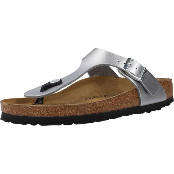 Japonki damskie Birkenstock Gizeh BF. Szare klapki Birkenstock, bez wzorów, z materiału, bez obcasa. Za 289.00 zł.