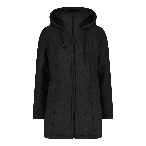 Kurtka parka damska z odpinanym kapturem CMP. Czarne kurtki CMP, na zimę, bez wzorów, z materiału, z kapturem. Za 327.50 zł.