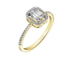 Pierścionek z żółtego złota z diamentami - 0,30 ct - próba 585. Żółte pierścionki Apart, z diamentem, złote. Za 5,190.00 zł.
