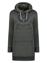 Maison Montaigne Sukienka dresowa "Giqueen" w kolorze antracytowym rozmiar: XXL. Czarne sukienki Maison Montaigne, xxl, bez wzorów, z dresówki, bez kołnierzyka, bez ramiączek, mini. Za 86.99 zł.