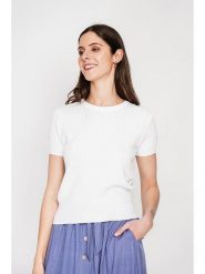 Le Jardin du Lin Sweter w kolorze białym rozmiar: 38. Białe swetry Le jardin du lin, bez wzorów, ze splotem, bez ramiączek. Za 108.99 zł.