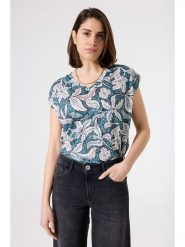 Garcia Bluzka w kolorze turkusowym rozmiar: XS. Niebieskie bluzki Garcia, xs, bez wzorów, bez kołnierzyka, bez ramiączek. Za 56.99 zł.