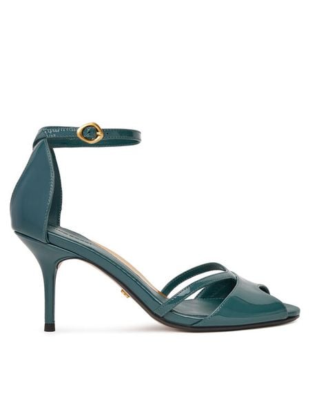 Gino Rossi Sandały NADI-1. Zielony. Zielone sandały Gino Rossi, bez wzorów, z lakierowanej skóry, bez obcasa, na szpilce, bez zapięcia. Za 349.99 zł.