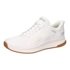 Buty sportowe Sneakersy damskie, Slip-Ins: Bobs Squad 4 - Staple Look. Białe obuwie sportowe Skechers, bez zapięcia, trekkingowe, Skechers Sport. Za 309.99 zł.