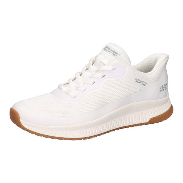 Buty sportowe Sneakersy damskie, Slip-Ins: Bobs Squad 4 - Staple Look. Białe obuwie sportowe Skechers, bez zapięcia, trekkingowe, Skechers Sport. Za 309.99 zł.