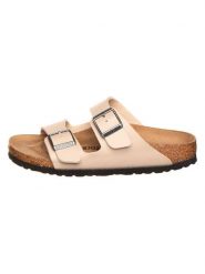 Birkenstock Klapki "Arizona" w kolorze beżowym rozmiar: 43. Brązowe klapki Birkenstock, bez wzorów, bez obcasa. Za 525.86 zł.